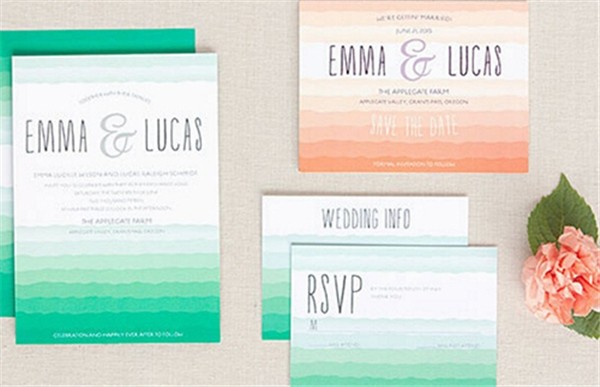 渐变色褶痕请柬